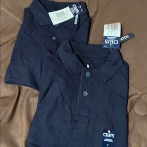 Lot of 2 Chaps boys short sleeve navy polos sz 7